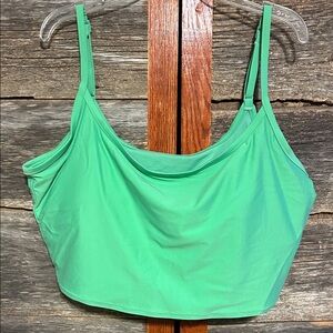 Aerie Green Swim Top Size XXL NWT Adjustable Strap Scoop Neck Padded